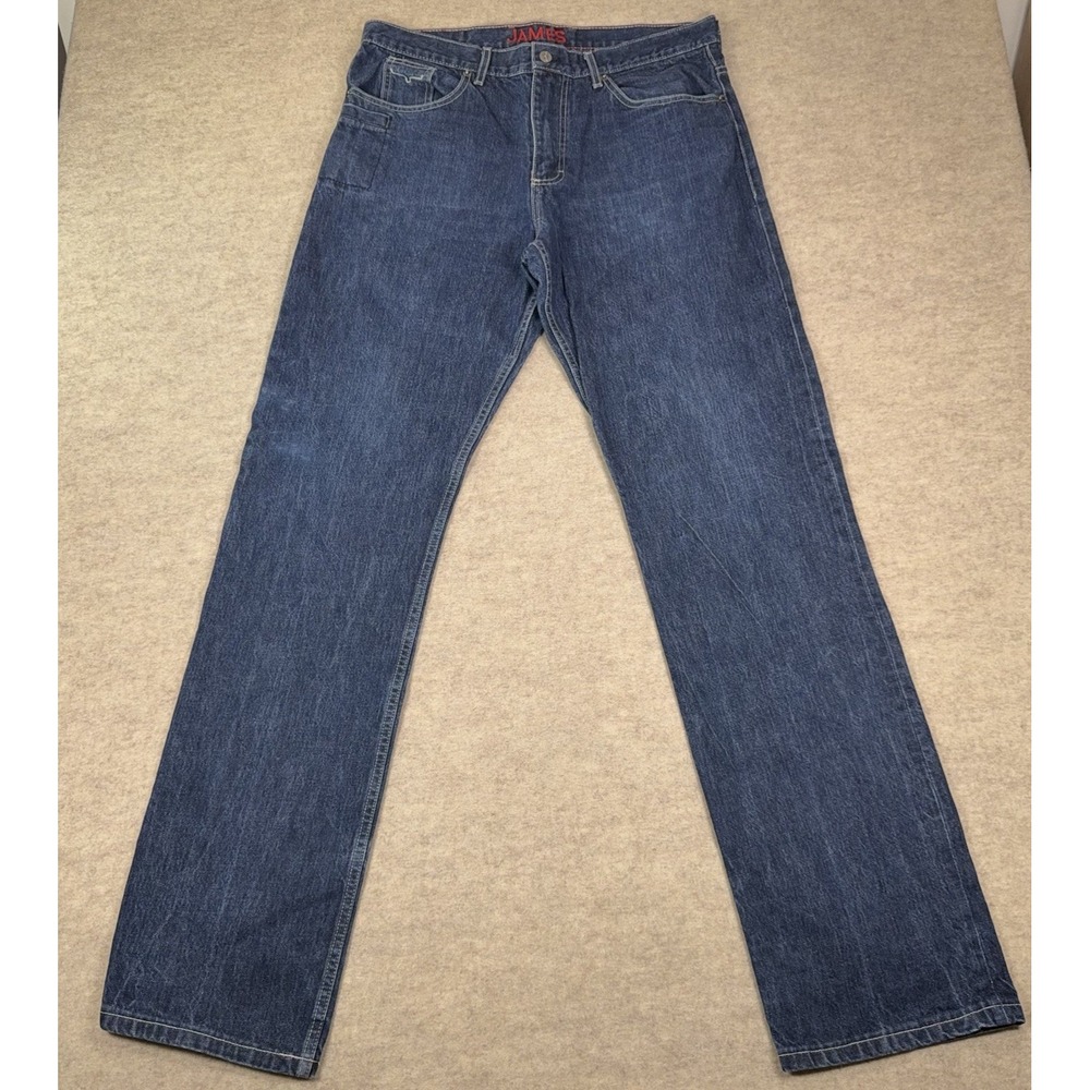 Kimes Ranch James Jeans Mens 38x36 Straight Leg Western Dark Wash USA Made Denim